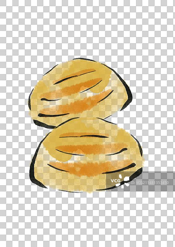 水墨风宁夏美食插画元素-富贵花馍图片素材