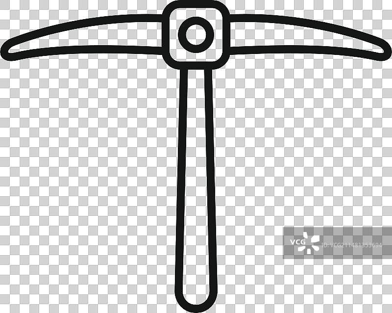 冰镐斧头图标轮廓篝火图片素材