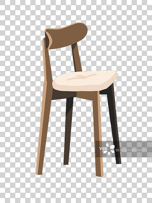木质高脚餐椅家具插画元素图片素材