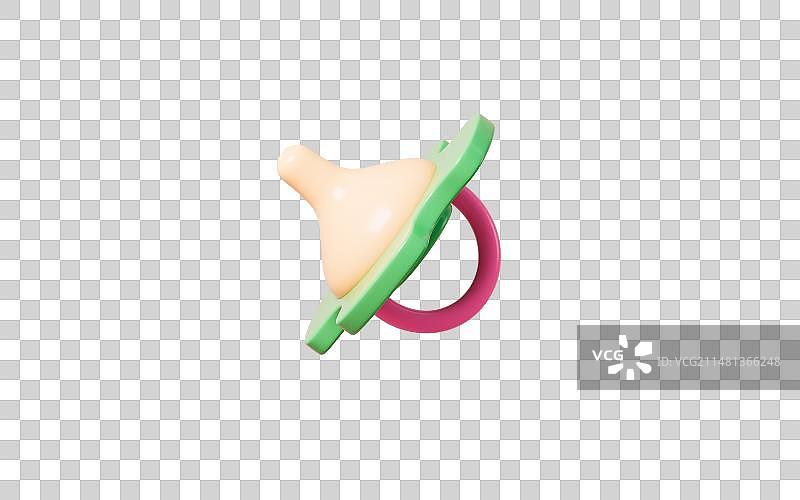 卡通安抚奶嘴婴儿用品3D渲染图片素材