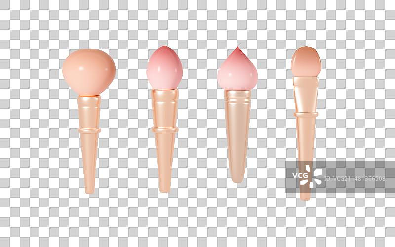 卡通彩妆美妆化妆刷模型3D渲染图片素材