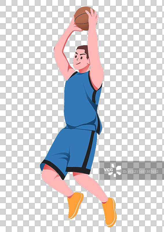 正在打篮球的活力男青年图片素材