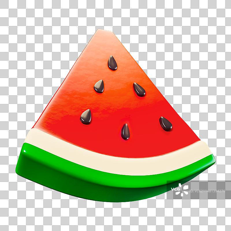 3D立体元素瓜果蔬菜水果西瓜夏日夏天清新素材图片素材