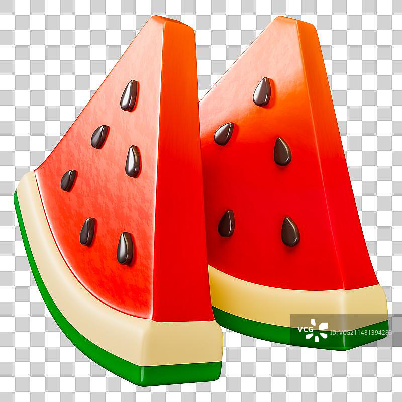 3D立体元素瓜果蔬菜水果西瓜夏日夏天清新素材图片素材