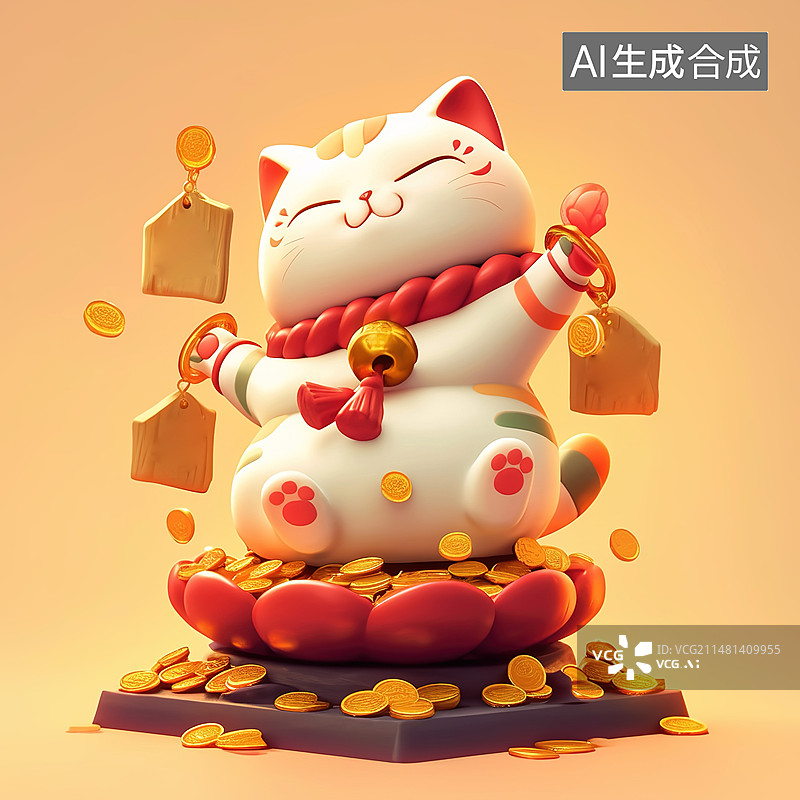 【AI数字艺术】招财猫图片素材