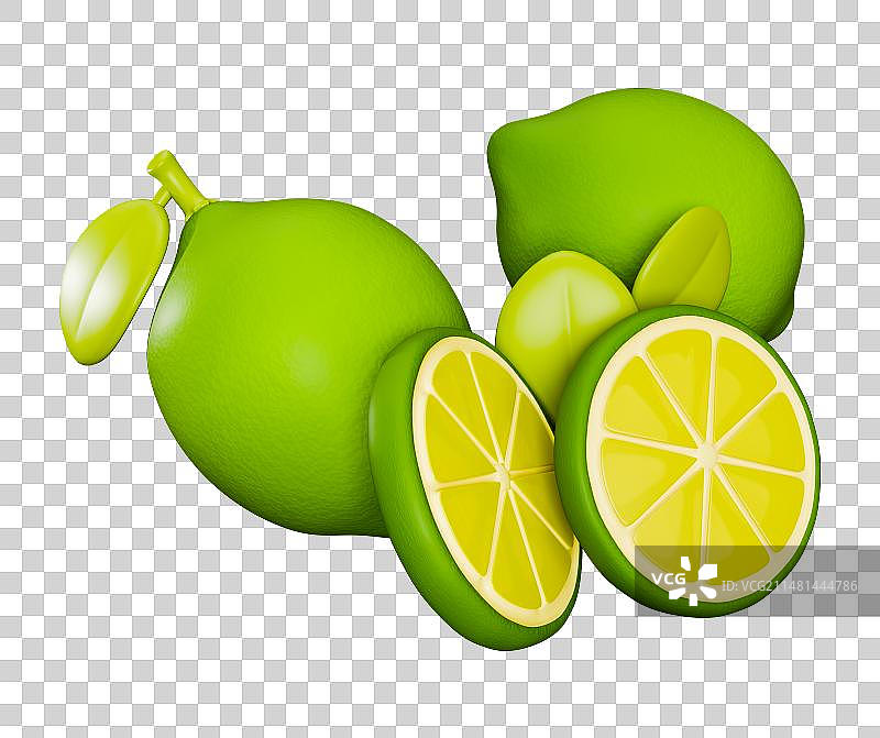 3D立体元素夏季水果蔬菜健康饮食图片素材