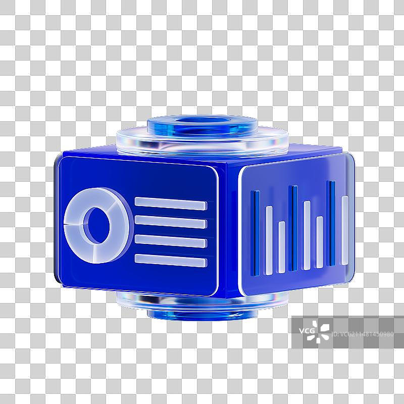 3D渲染蓝色亚克力商务科技图形图片素材