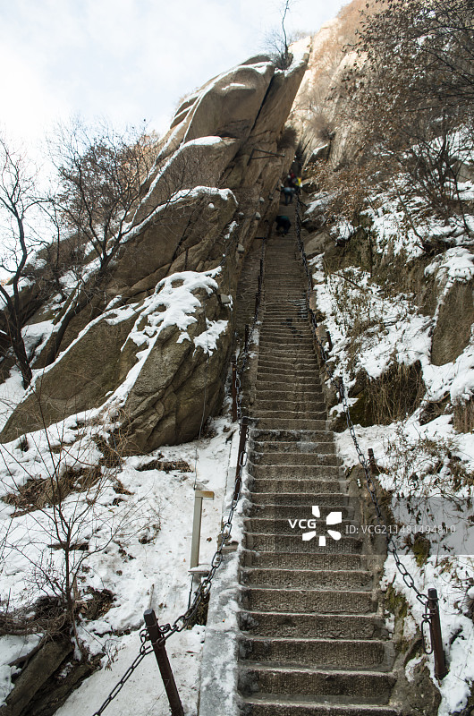 华山千尺幢下图片素材