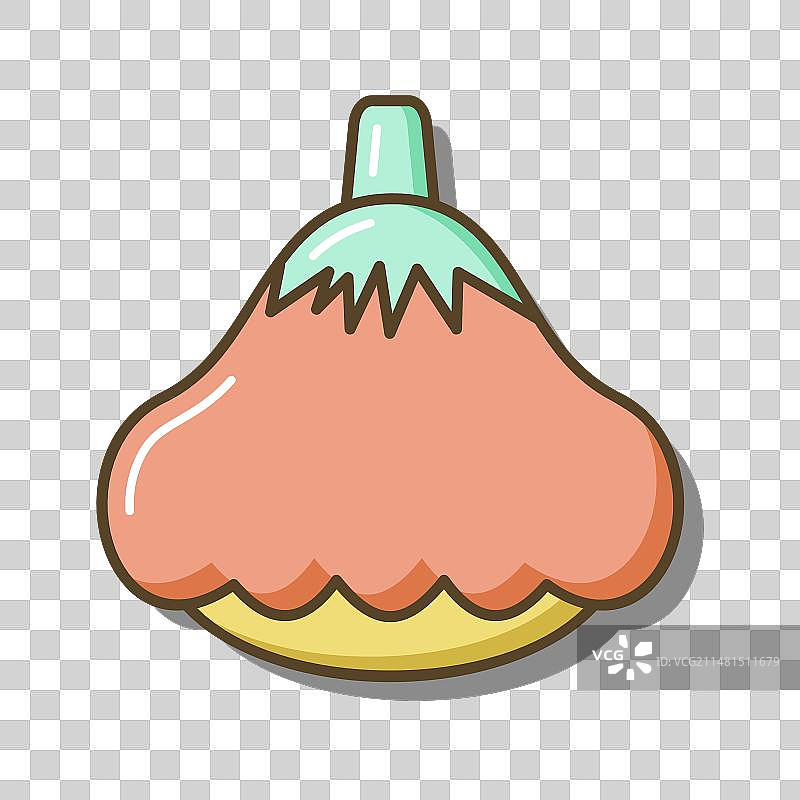 白 Disk 瓜或扇贝南瓜隔离图标图片素材