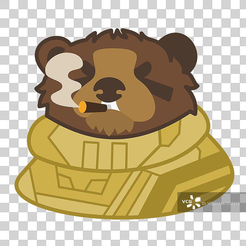 叼着雪茄的雇佣兵熊图片素材