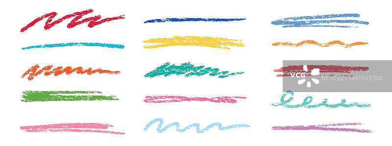 蜡笔笔触颜色下划线粉笔图片素材