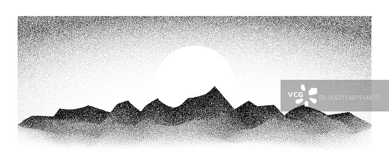 谷物点缀的山脉景观图片素材