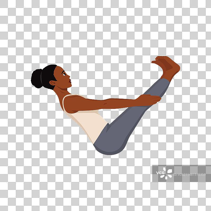 女人做 पूर्ण नावसना 或船式瑜伽图片素材