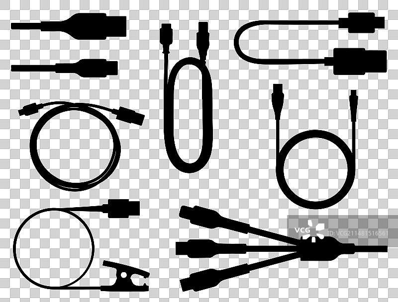 数据电缆剪影艺术图片素材