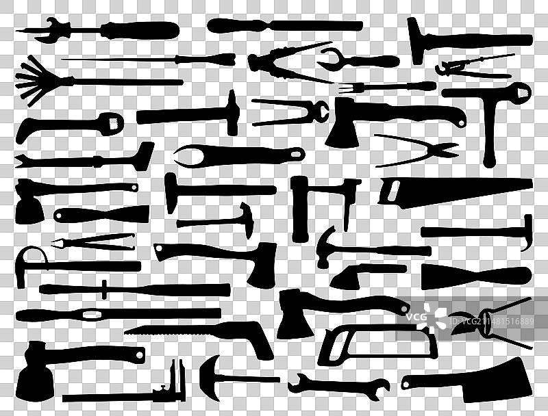 复古工具剪影艺术图片素材