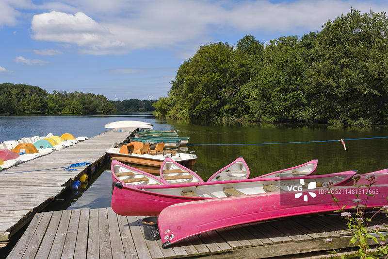 哈尔特恩湖的船只租赁，德国北莱茵-威斯特法伦明斯特兰图片素材