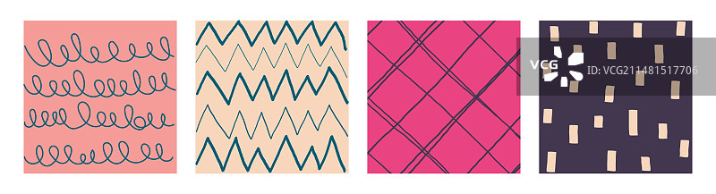 简约手绘不规则几何图案图片素材