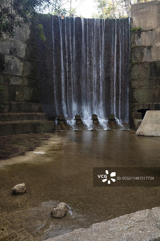 希腊罗德岛七泉水库瀑布图片素材