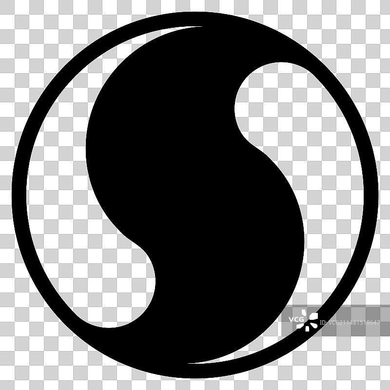 带曲线的阴阳球形圆圈图片素材