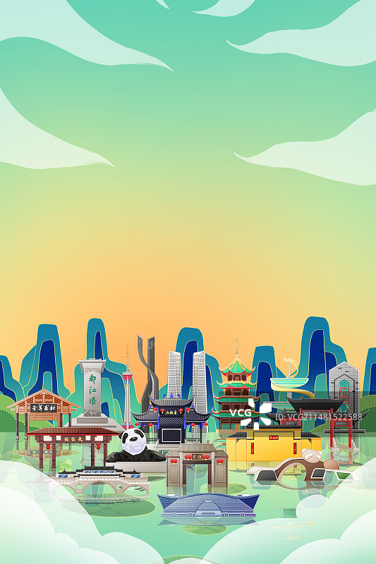 成都旅游景点建筑图片素材
