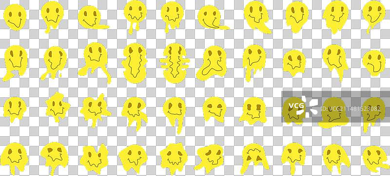 融化或滴落的微笑迷幻面孔图片素材