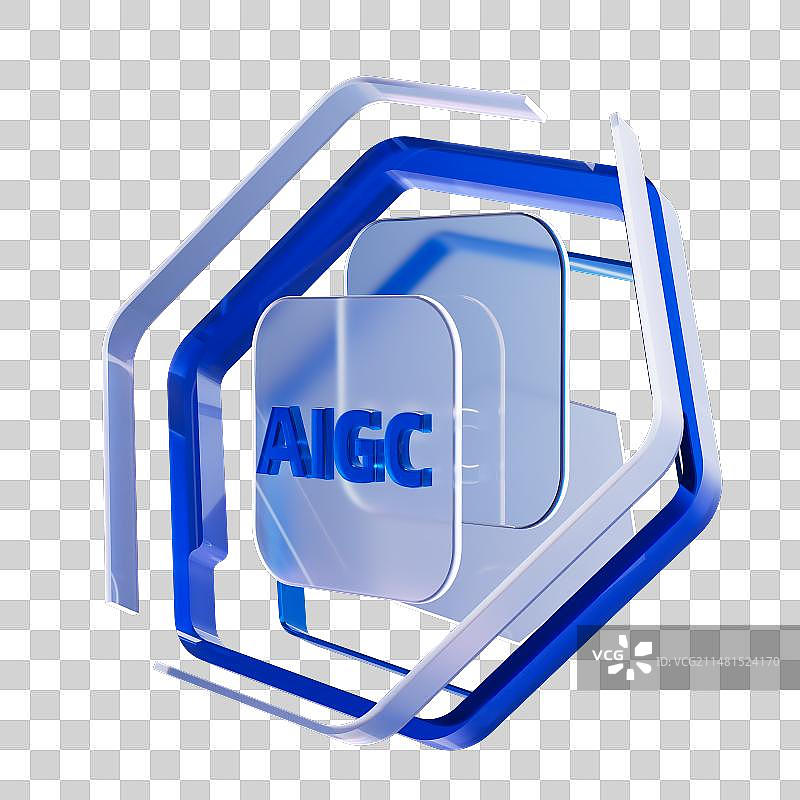 3D渲染蓝色亚克力商务科技图形图片素材