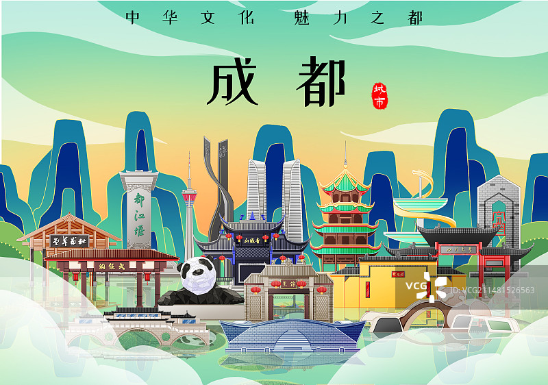 成都旅游景点建筑图片素材