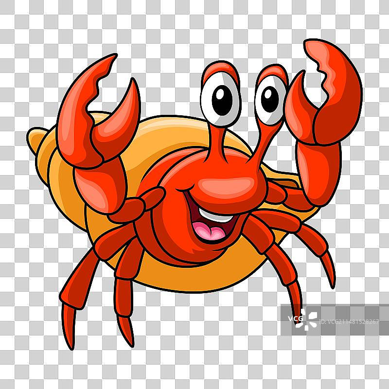 有趣的卡通寄居蟹微笑图片素材