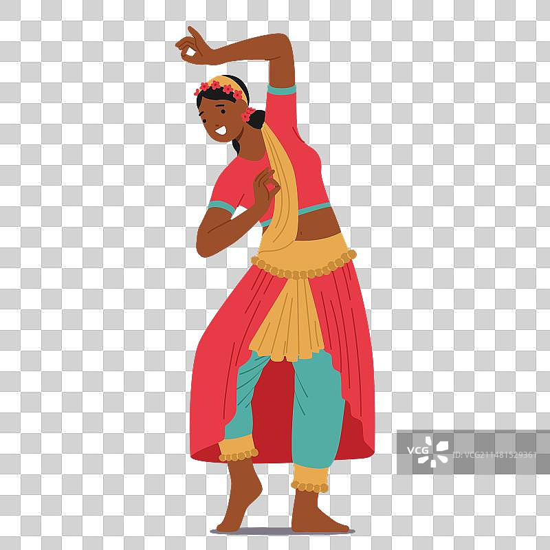 穿着鲜艳服装的印度女舞者图片素材