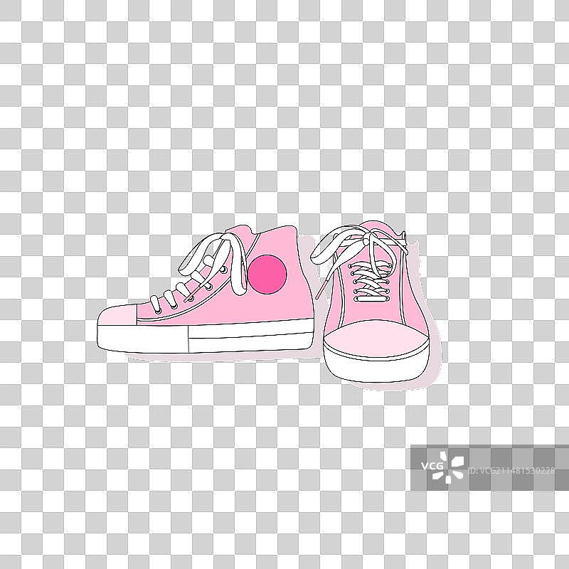 芭比粉色复古潮流运动鞋图片素材
