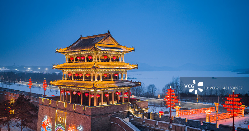 沈阳棋盘山关东影视城灯会图片素材