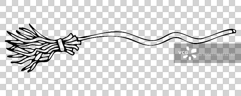 黑色涂鸦风格的清洁杂色扫帚图片素材