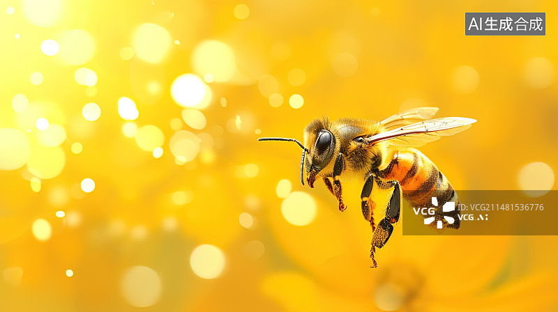 【AI数字艺术】蜜蜂 采蜜 花朵图片素材