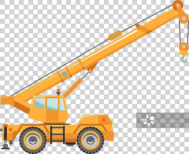 扁平风格的移动式起重机图标图片素材
