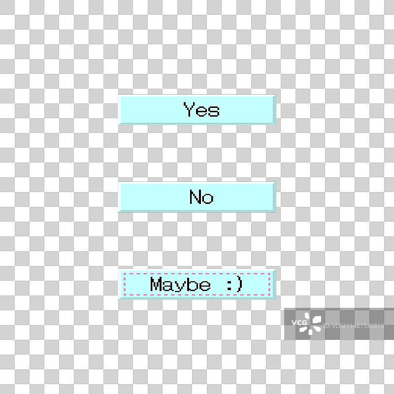 彩色按钮的是、否和可能卡通图标集图片素材