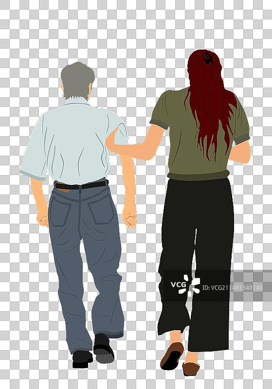 护士帮助老人行走图片素材