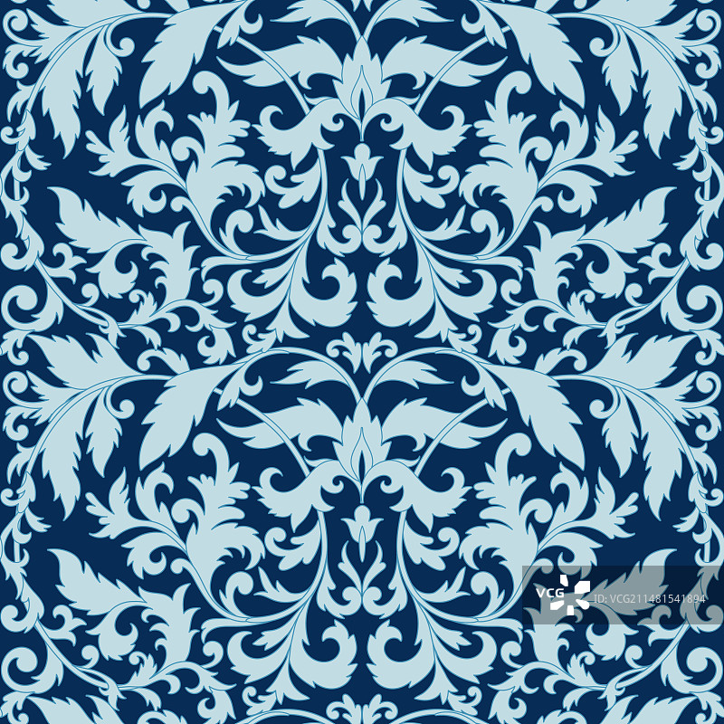 巴洛克风格的霜花漩涡无缝图案图片素材