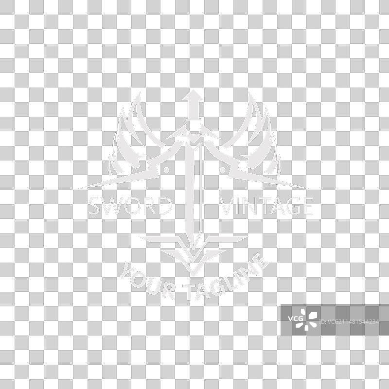 复古宝剑logo设计元素图片素材