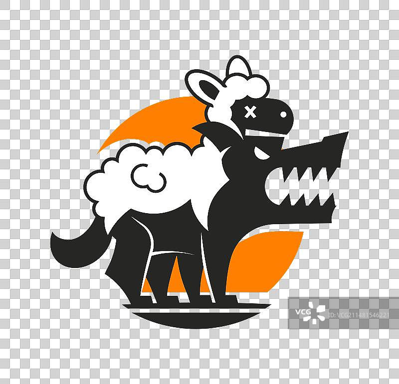 披着羊皮的狼电竞游戏吉祥物标志图片素材