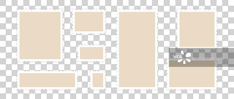 邮票集：邮票框架和边框图片素材