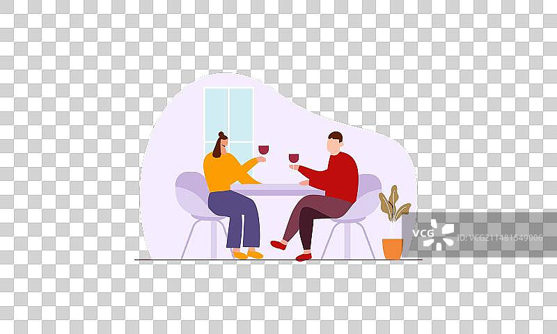 年轻情侣休闲约会之夜图片素材