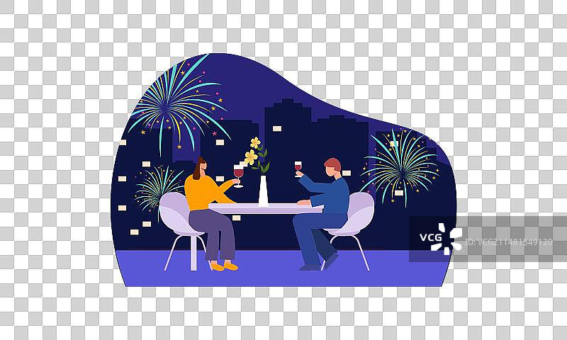 年轻情侣休闲约会之夜图片素材