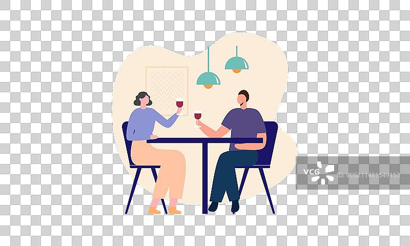 年轻情侣休闲约会之夜图片素材