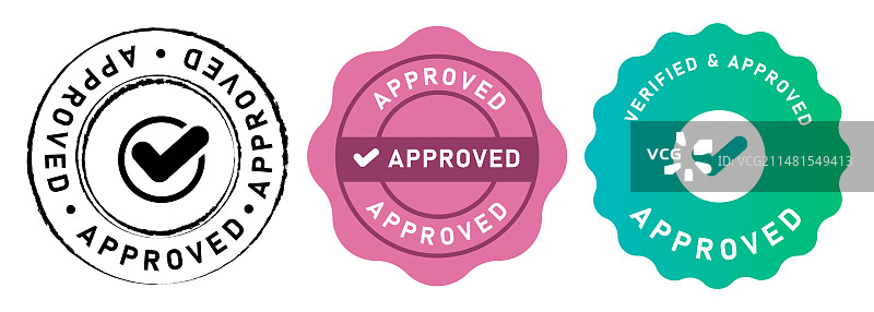 已批准印章标志图形徽章图片素材