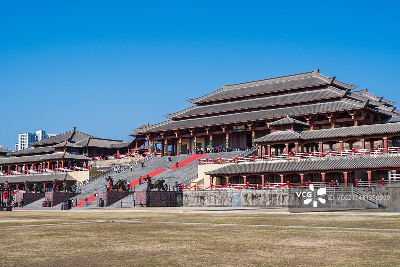 横店影视城秦王宫景区，四海归一殿图片素材