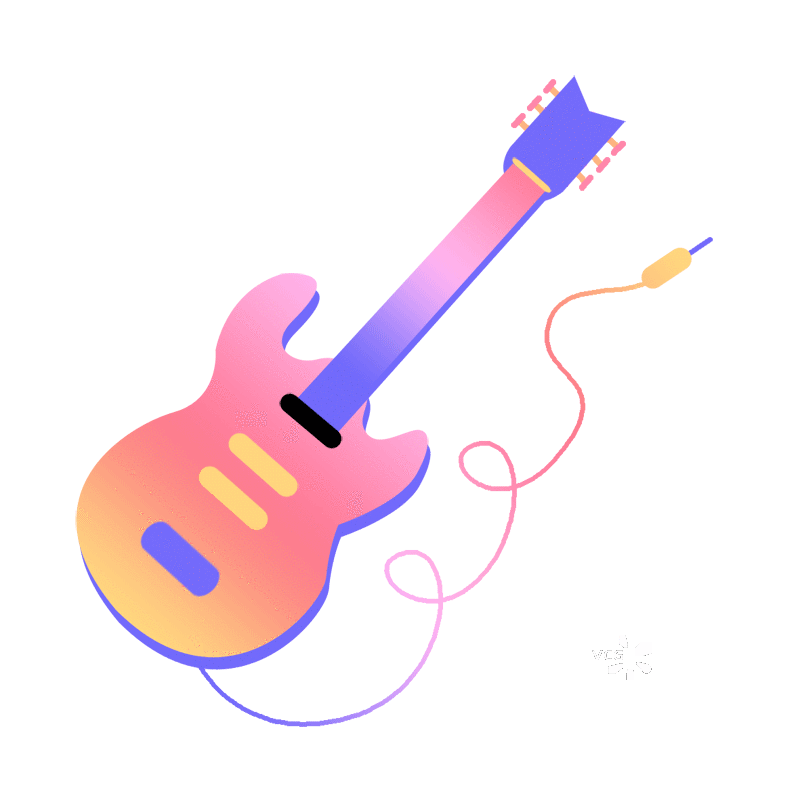 动态的彩色电吉他图片素材