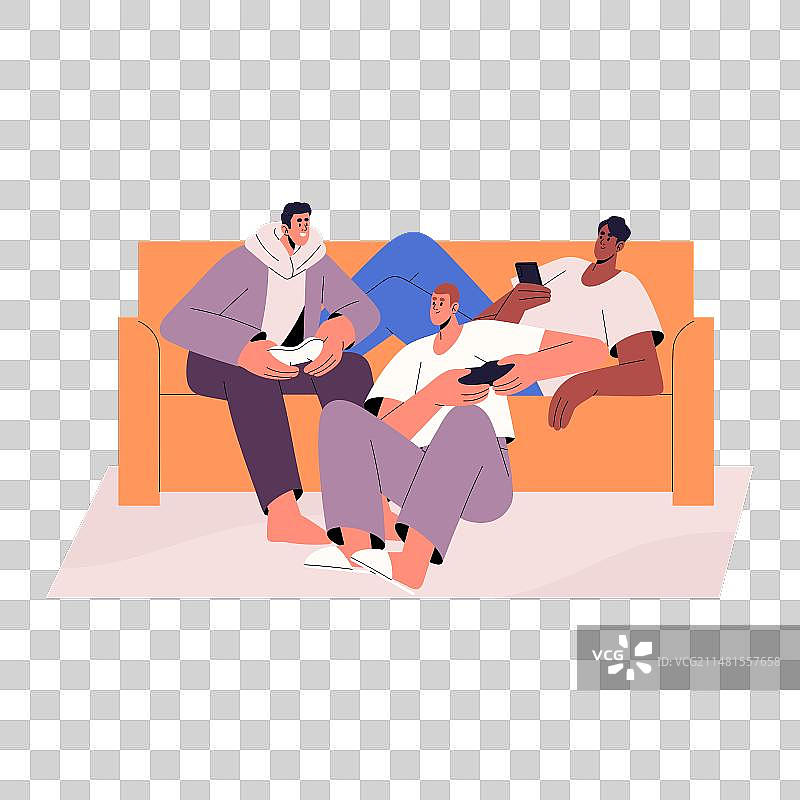 男性朋友聚会玩电子游戏图片素材