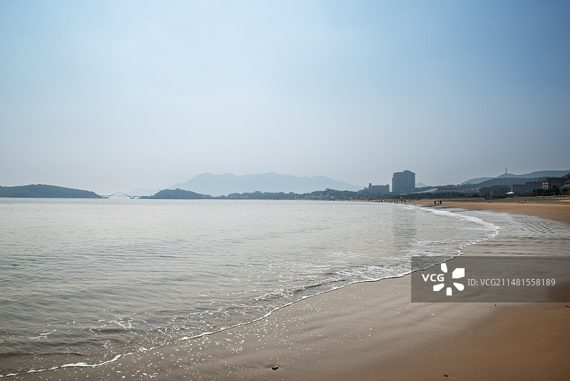 中国浙江舟山朱家尖南沙海滩景区风光图片素材