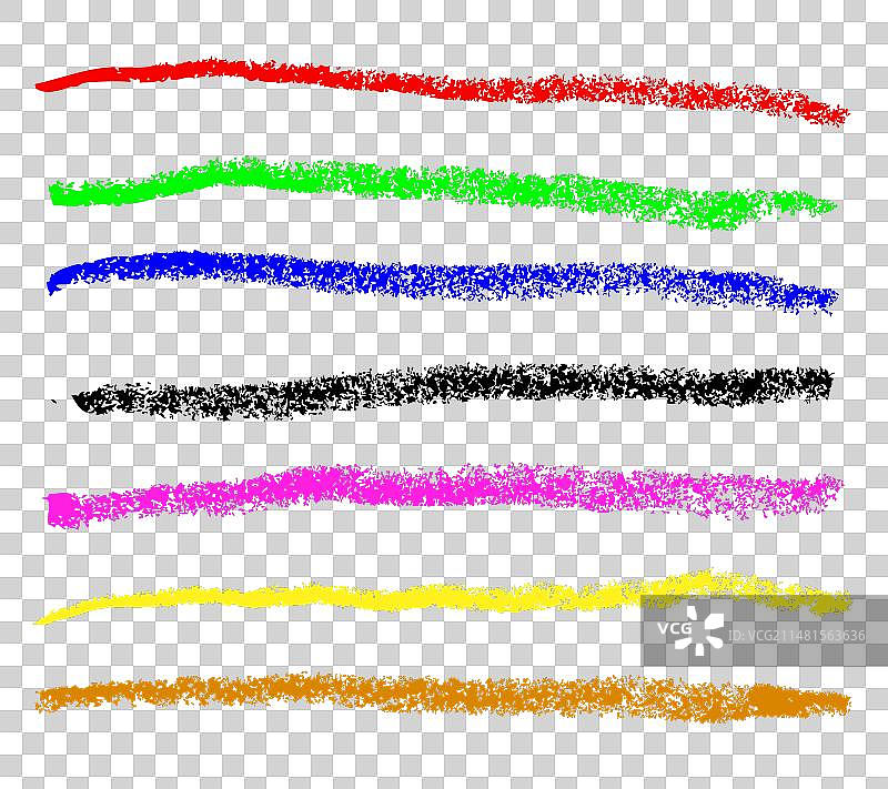 彩色蜡笔横线简约套装图片素材