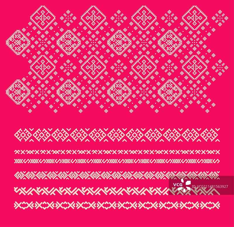 中国少数民族瑶族红瑶传统纹样图片素材